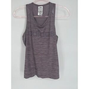 Adidas Tank Top Racerback Athletic Workout‎ Heathered Gray Purple Size S